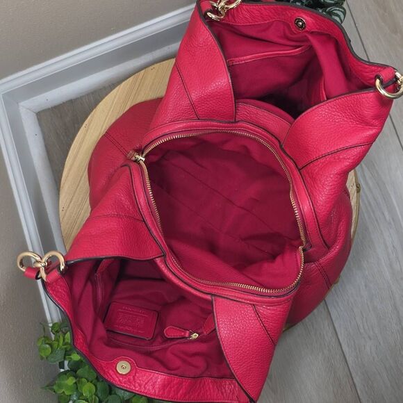 Coach Lexy Pebbled Leather Shoulder Bag - Matching Wallet + Checkbook Cover Incl - Picture 11 of 16